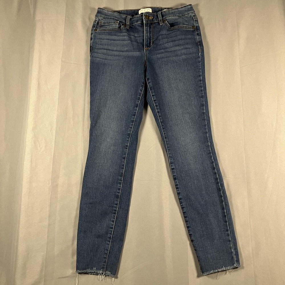 Sofia Jeans Jeans Womens 4 Medium Wash‎ Blue Sofia Skinny Ankle Raw Hem Stretch
